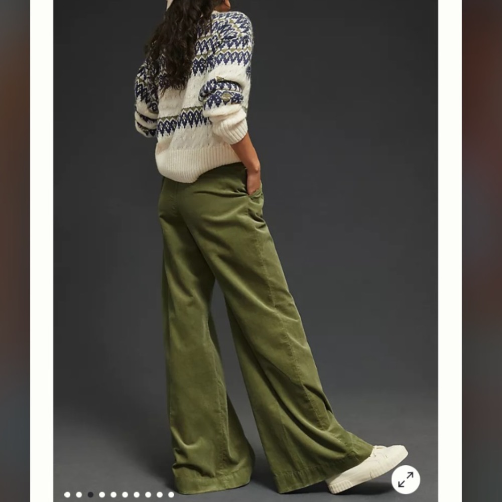Anthropologie Pleated Wide-Leg Corduroy Trousers - Picture 5 of 15